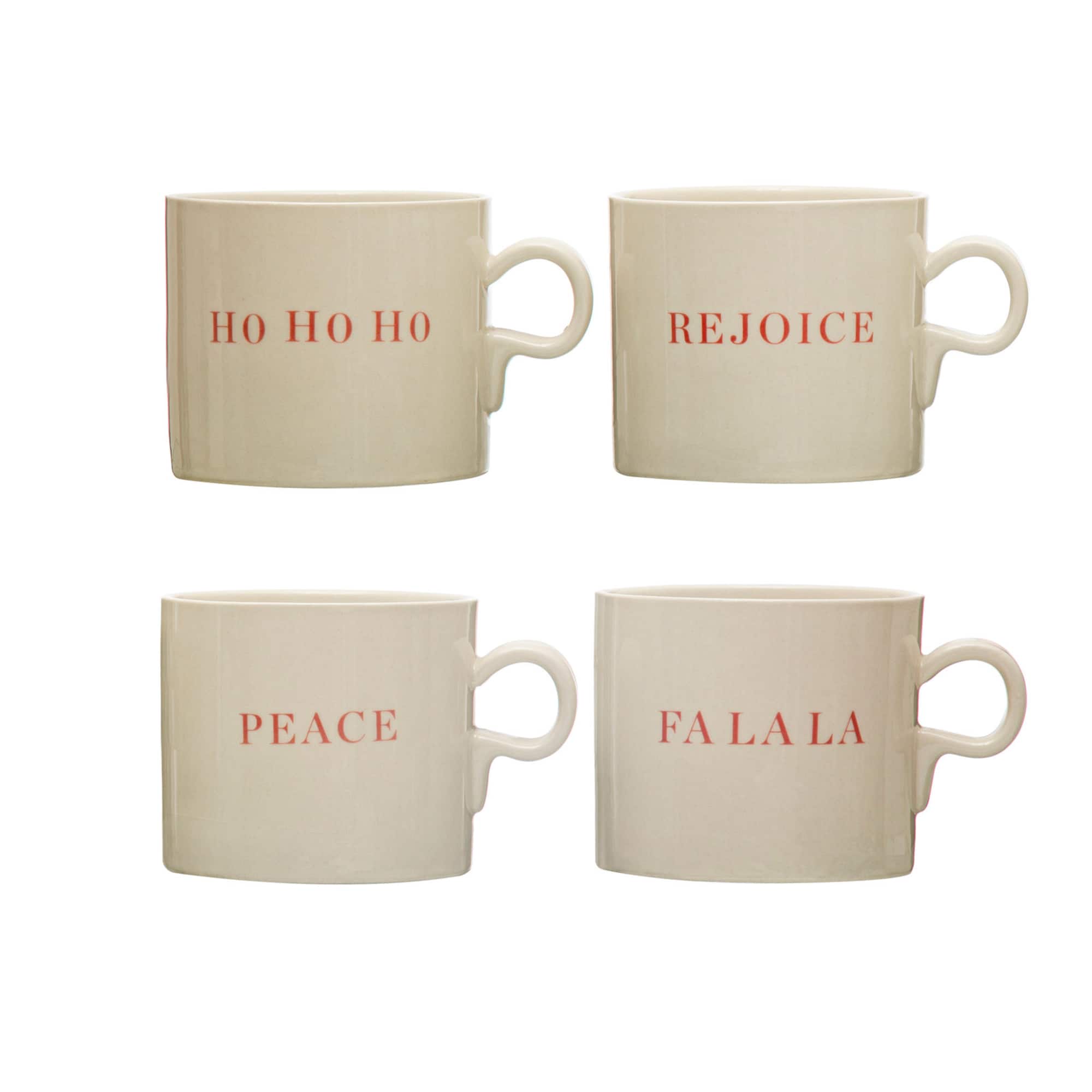 Hello Honey® Stoneware Mug Set with Holiday Saying